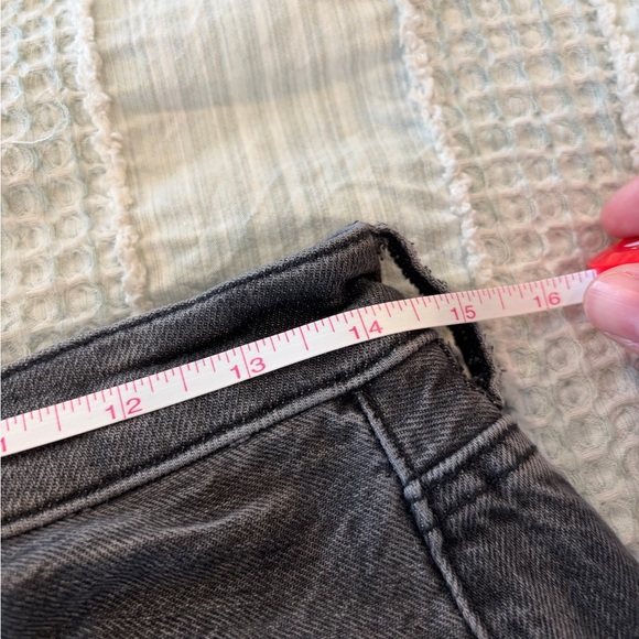 American Eagle Womens Wide Leg Baggy Jeans Size 8 Short Stone Wash Black - Picture 4 of 6